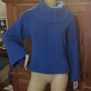 525 America Sweater Cropped Turtleneck Blue